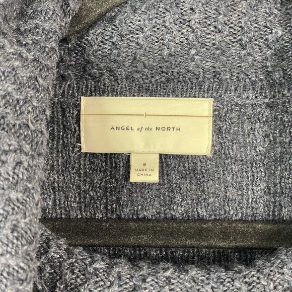 Anthropologie angel of the north womans sweater small blue turtleneck Cowl Neck - Picture 3 of 7